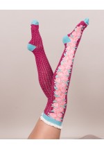 Powder Climbing Rose Long Socks